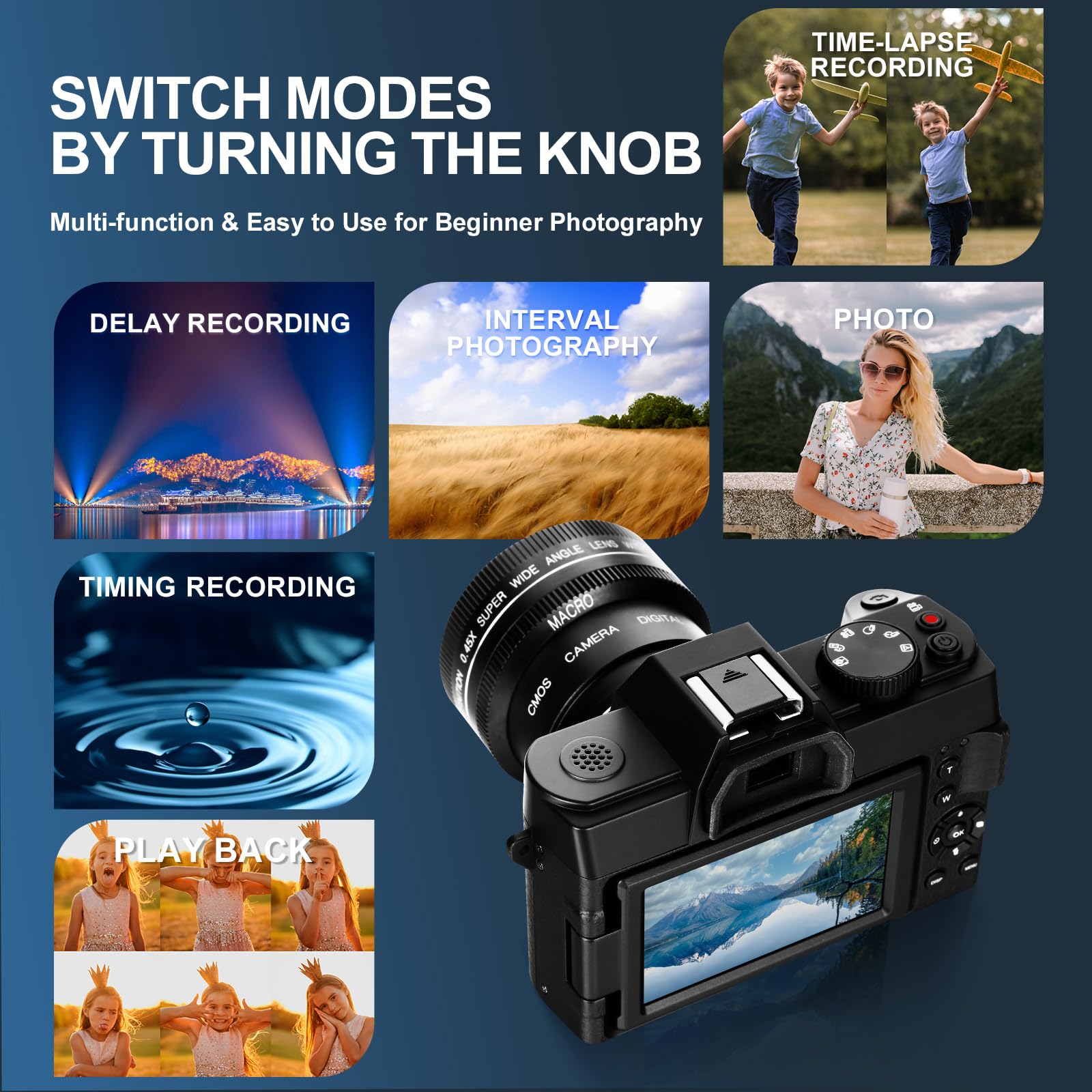 NBD S100P Digitalkamera 4K 48MP Vlogging 32GB Weitwinkel