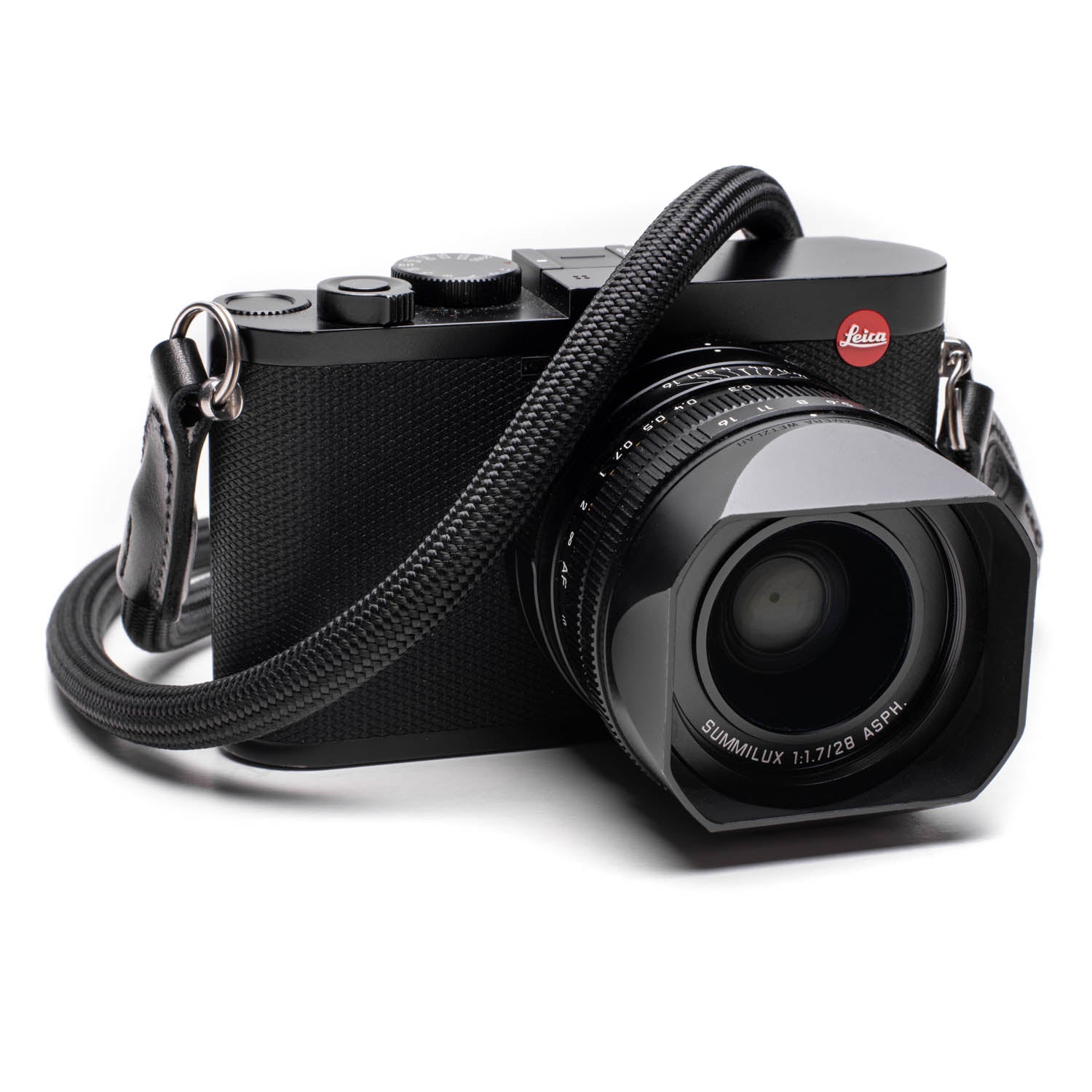 COOPH Leica Rope Strap Kameragurt Schwarz 100 cm Stahlring