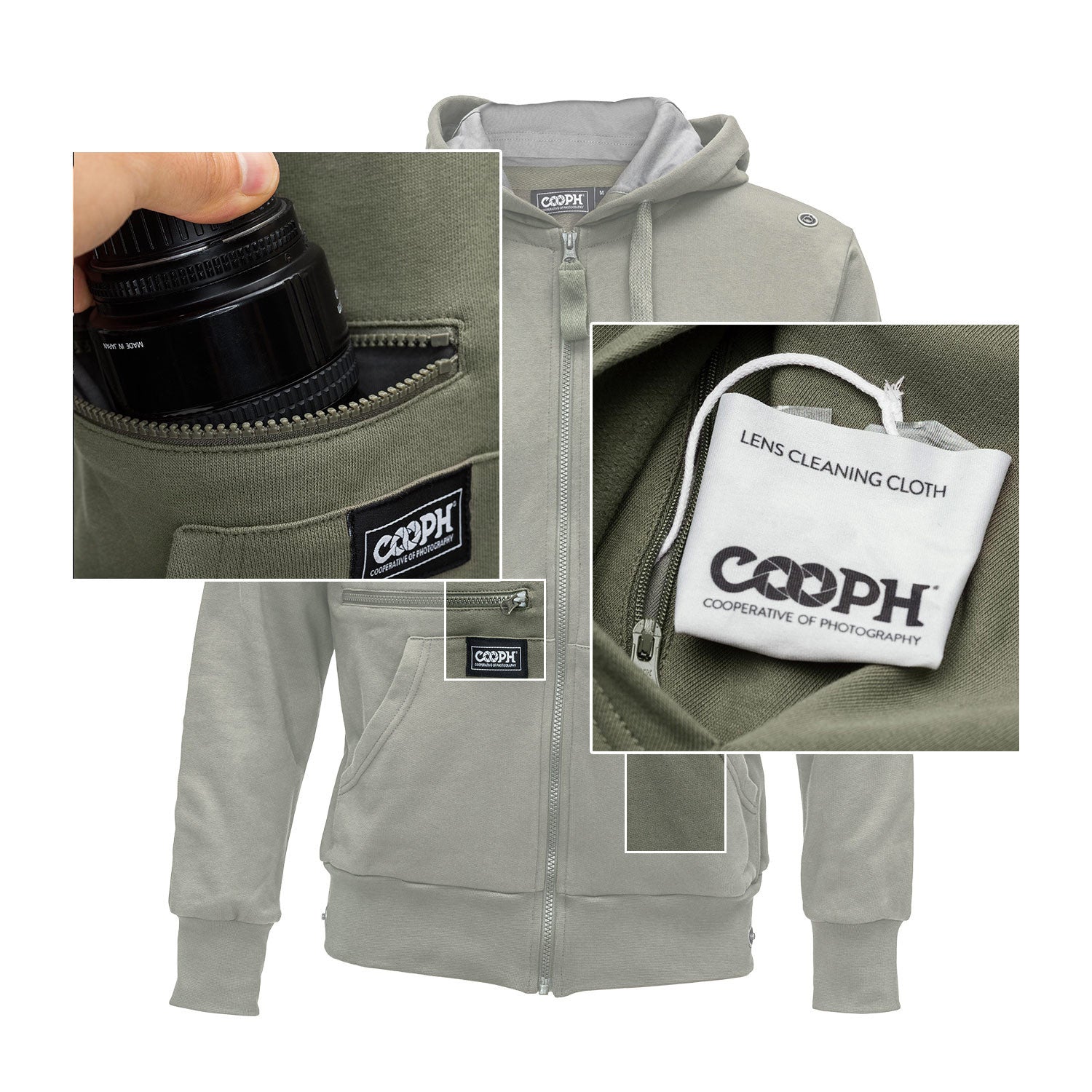 COOPH ORIGINAL Hoodie Fotografen Größe L schwarz