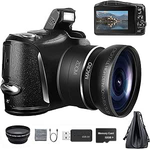 NBD Digital Camera 4K 48MP Kompaktkamera Weitwinkel 16x Zoom