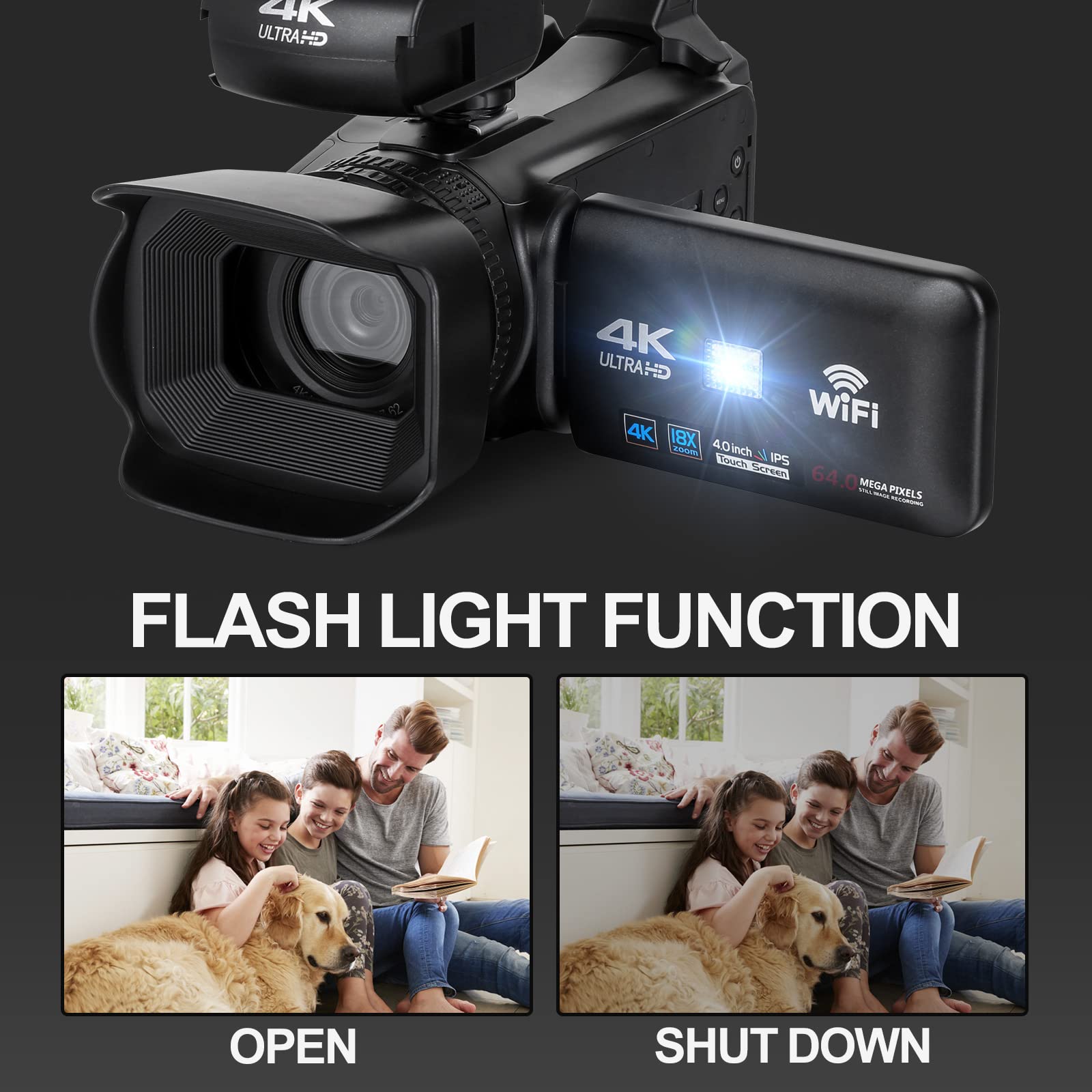NBD Digital Camera Camcorder 4K 64MP 32GB Touchscreen