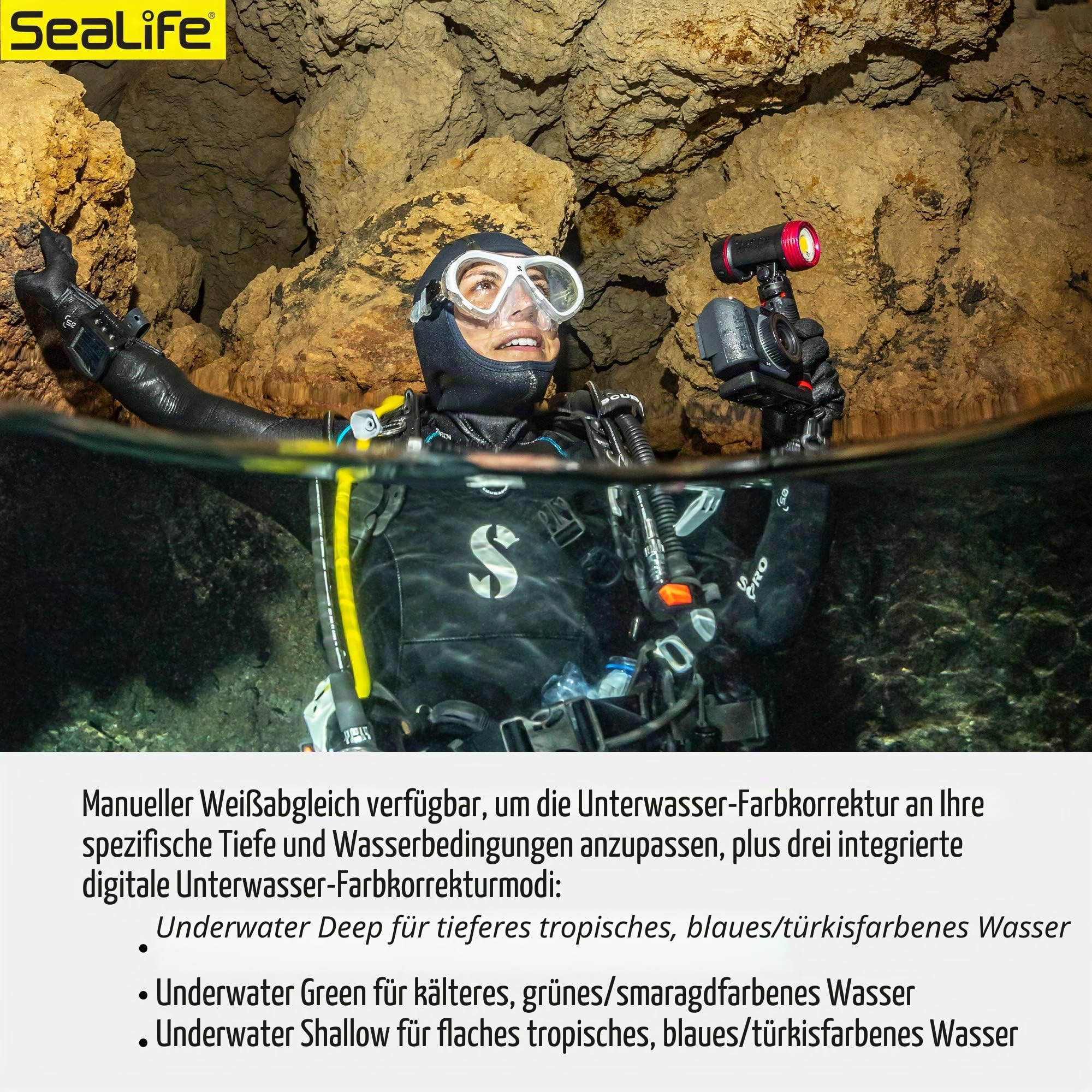 SeaLife Micro 3.0 SL550 Unterwasserkamera 64GB 4K 60m