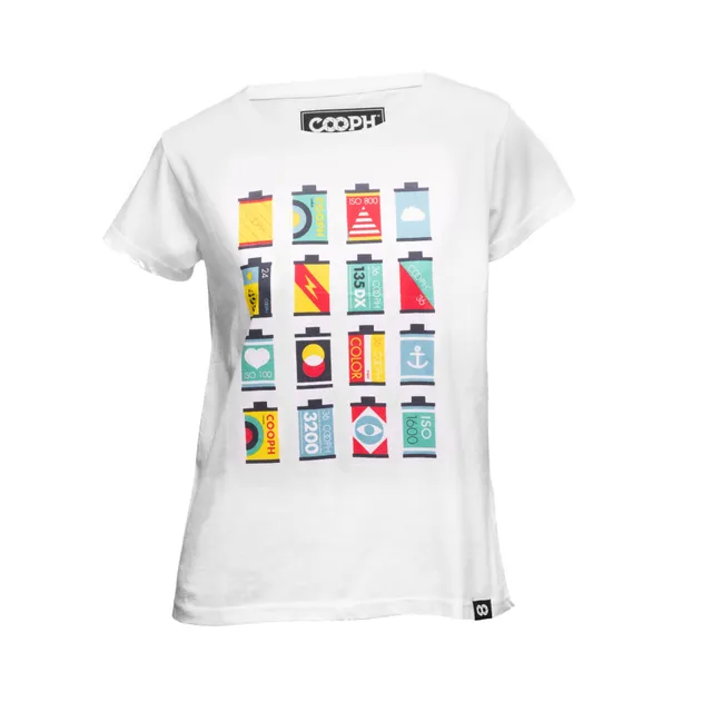 COOPH CANISTERS T-Shirt Damen gelber Print klassischer Schnitt