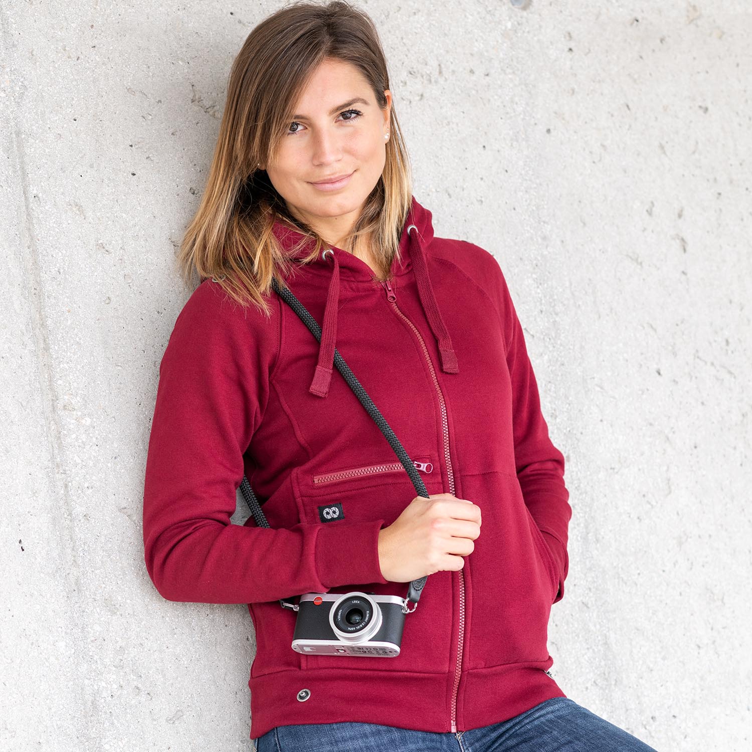 COOPH Original Raglan Hoodie Damen grau Kapuzenpullover