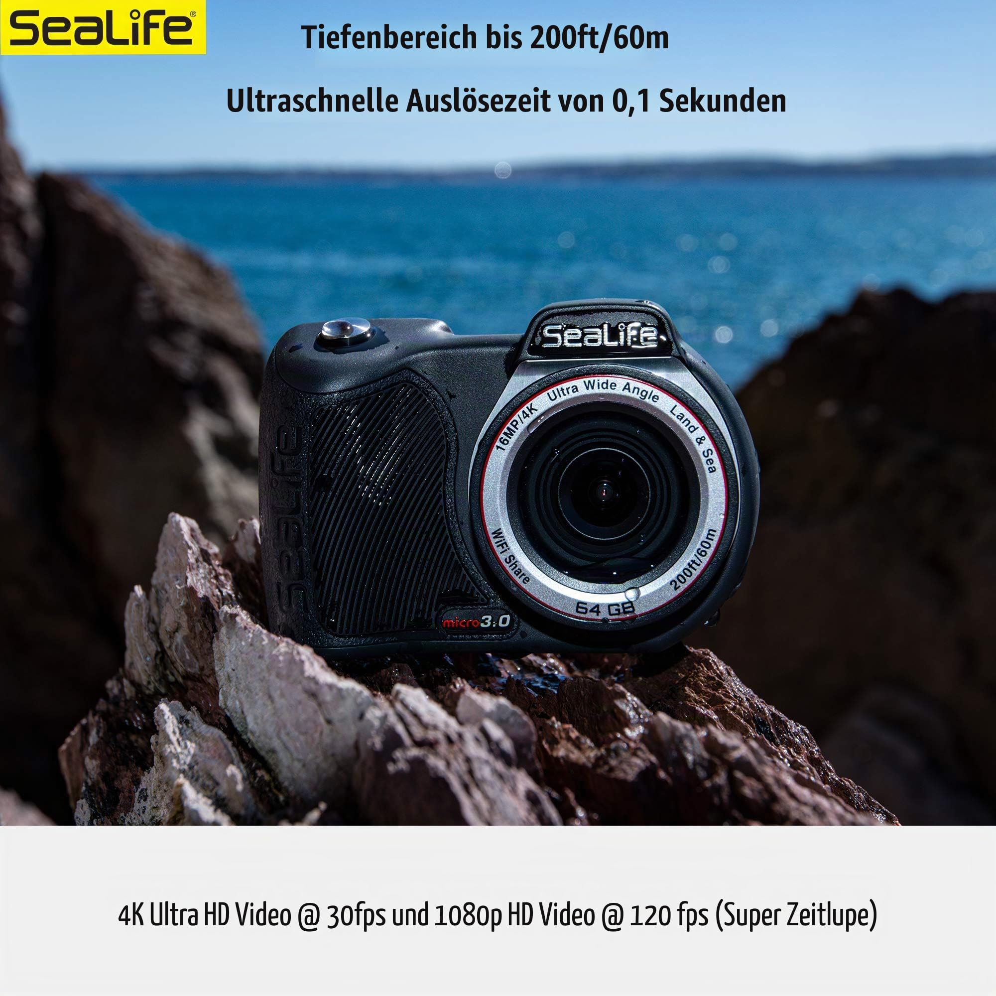 SeaLife Micro 3.0 SL550 Unterwasserkamera 64GB 4K 60m