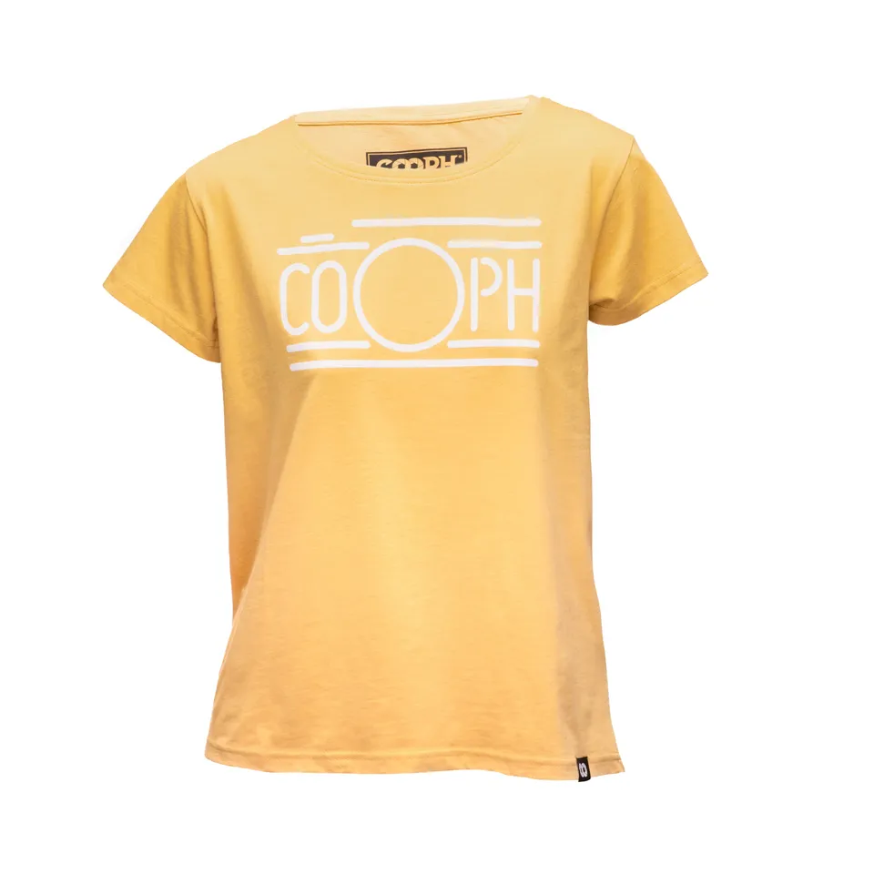 COOPH Coophcam T-Shirt Damen Gelb Fotografen-Print