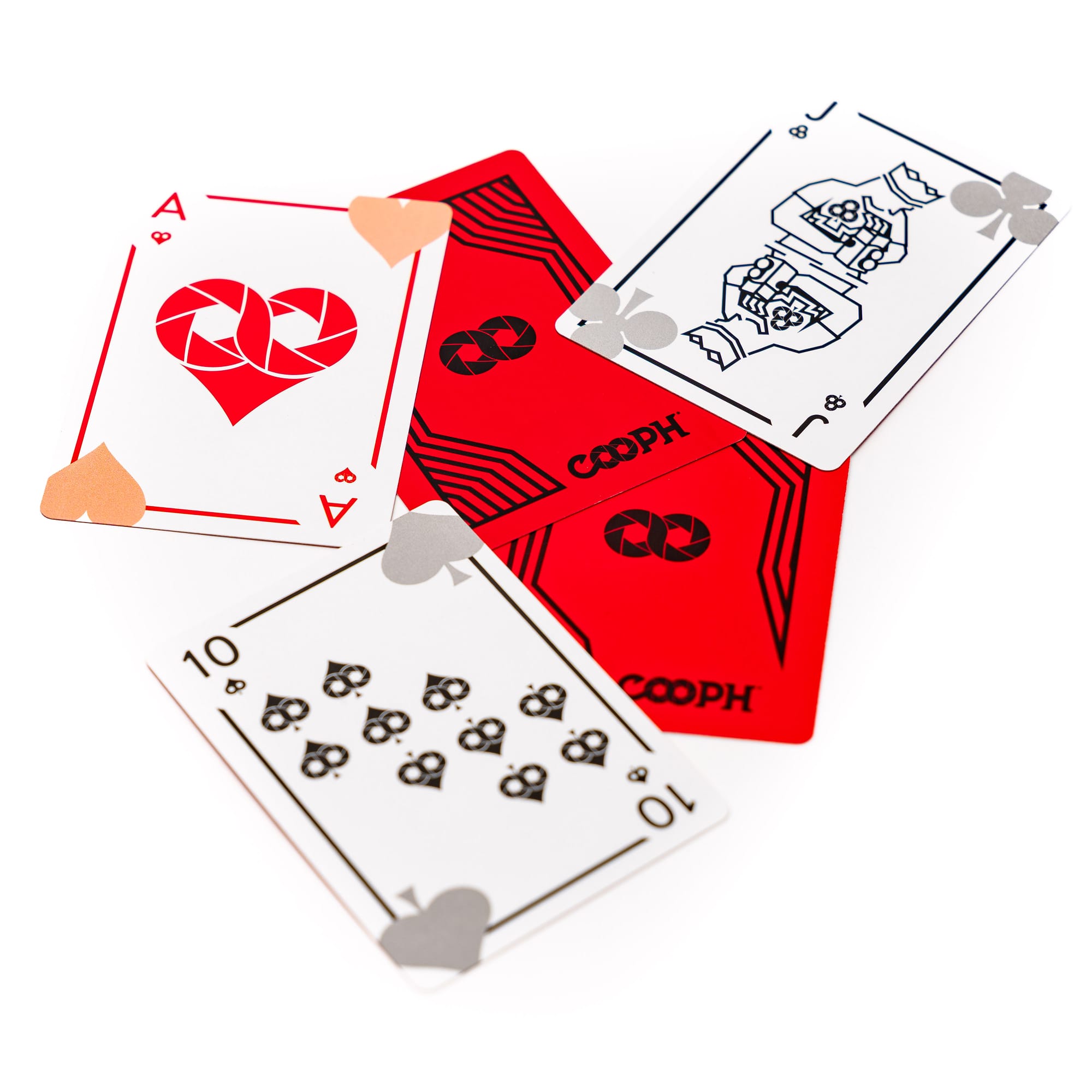 COOPH Art Prints Playing Cards Spielkarten Rot-Weiß