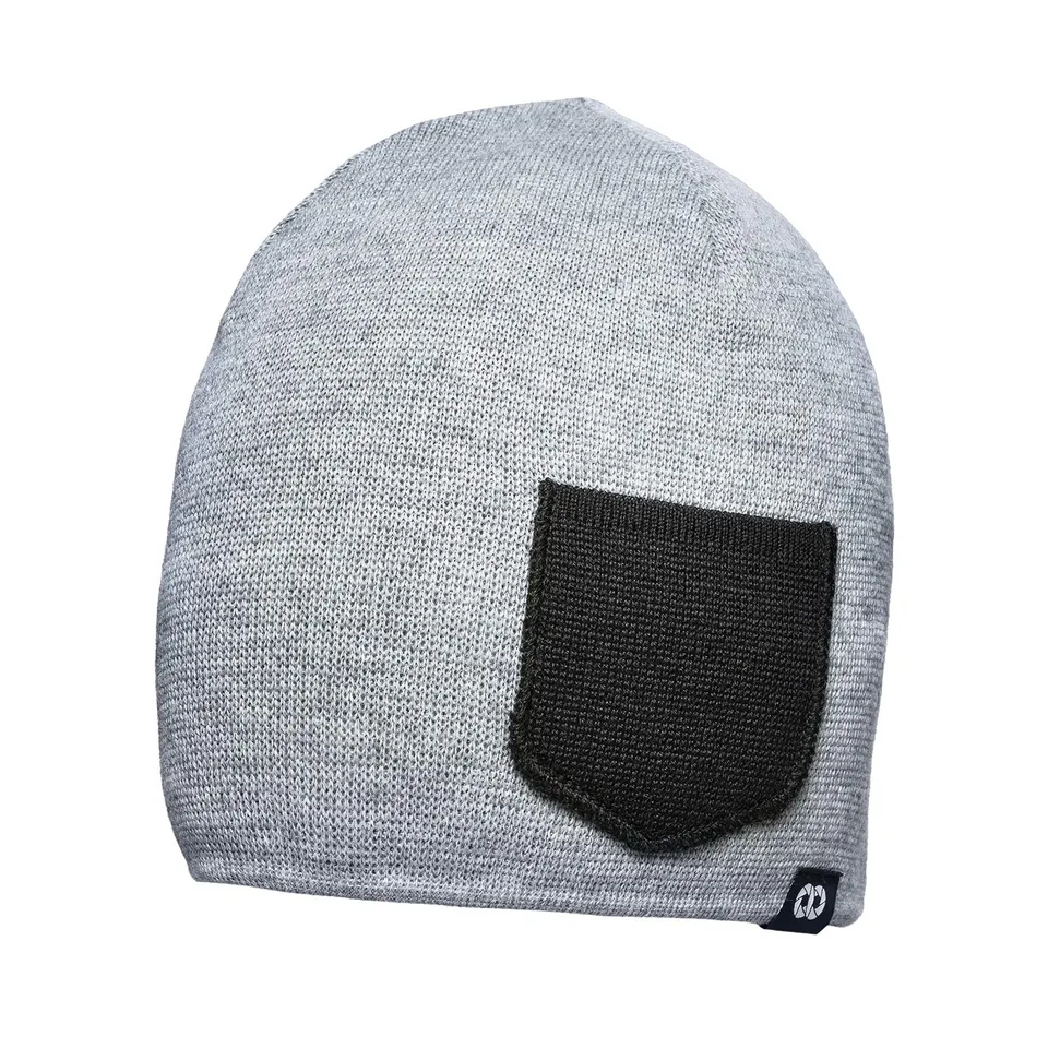 COOPH Beanies Winter Mütze Heather Gray/Black Fleecefach