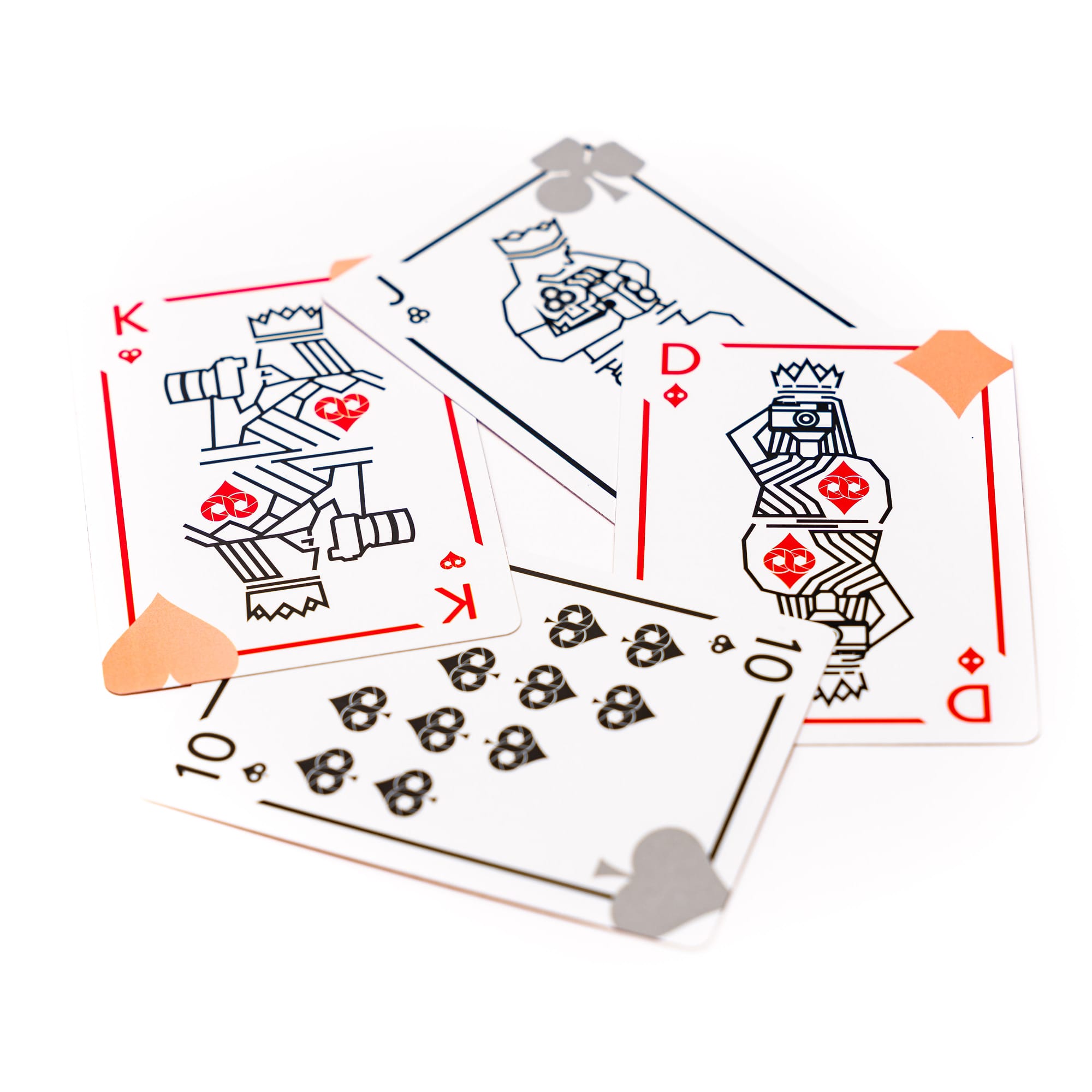 COOPH Art Prints Playing Cards Spielkarten Rot-Weiß