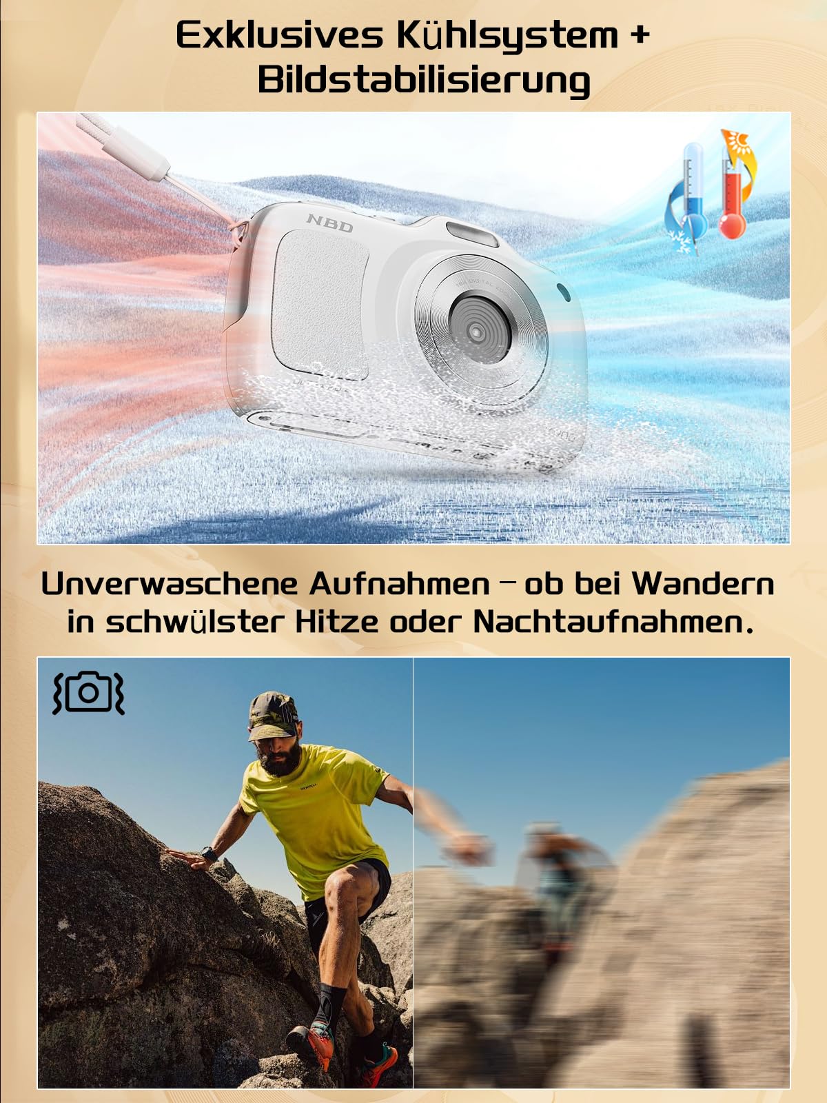 NBD Digital Camera 4K Digitalkamera Weiß 64MP 16x Zoom
