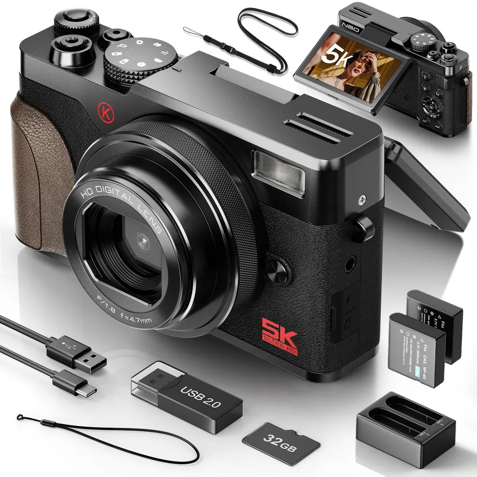 NBD Digital Camera 5K 64MP Kompaktkamera Schwarz Zoom