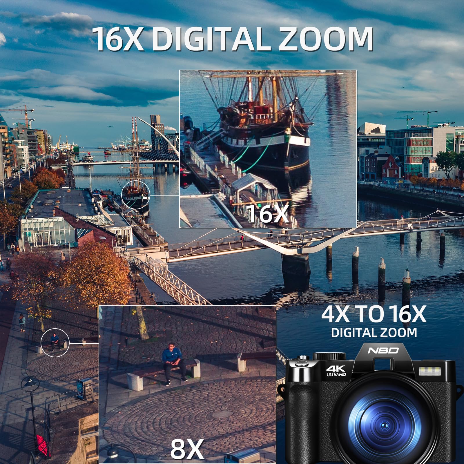 NBD S100P Digitalkamera 4K 48MP Vlogging 32GB Weitwinkel