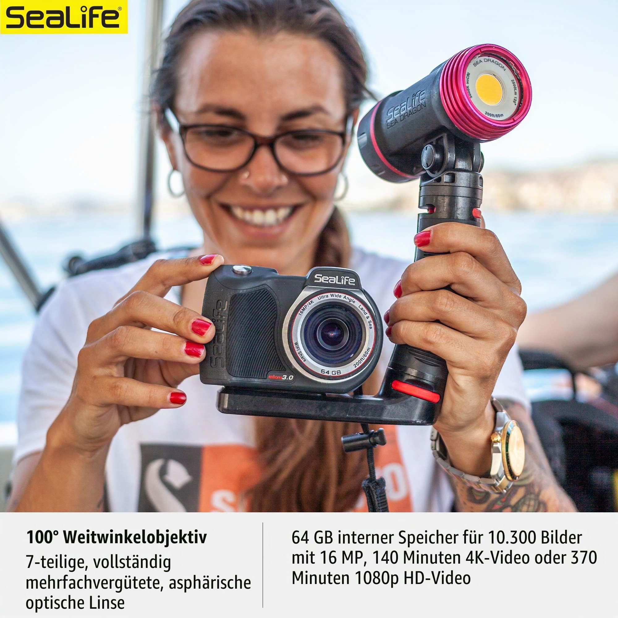 SeaLife Micro 3.0 SL550 Unterwasserkamera 64GB 4K 60m