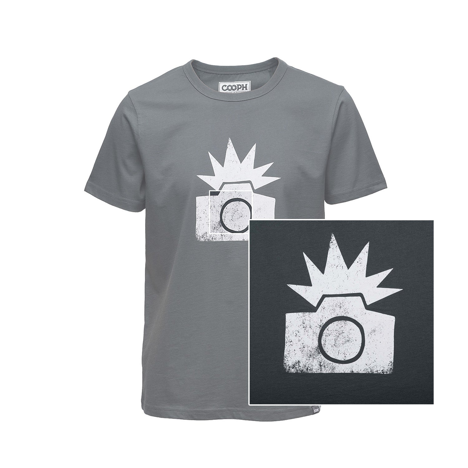 COOPH FLASH T-Shirt Fotografen Heather Gray klassischer Schnitt