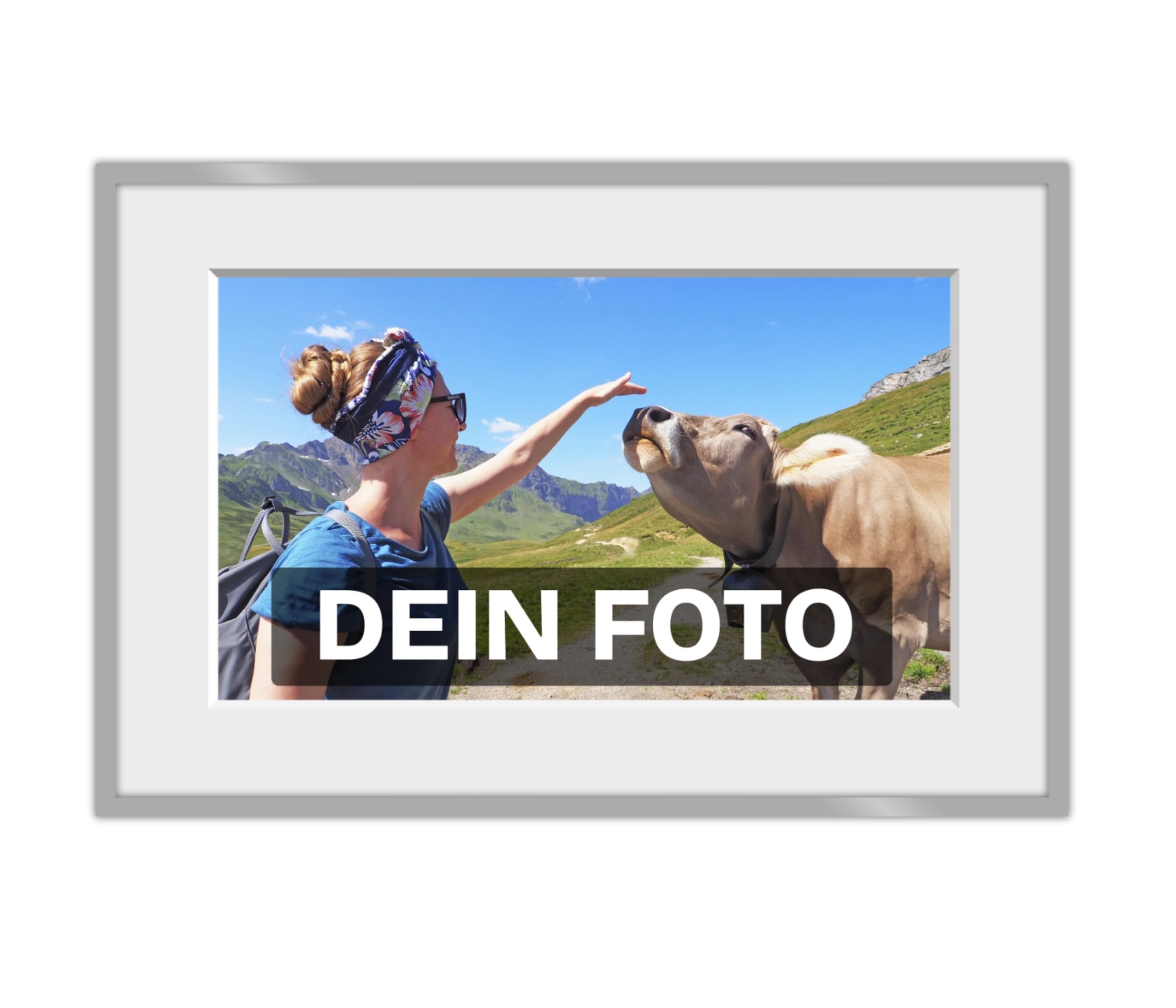 Pixum Bild im Rahmen Poster Silber 60x40 Querformat
