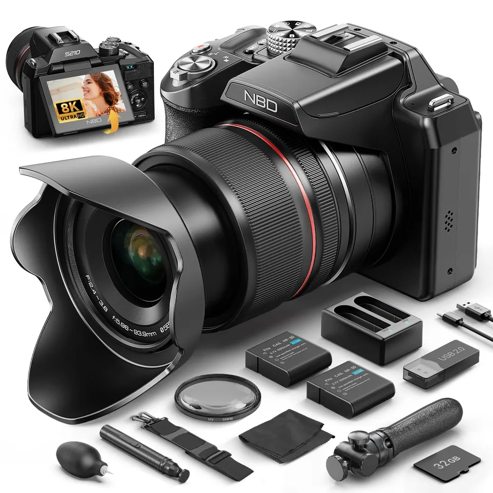 NBD Digital Camera 8K 64MP Digitalkamera 16x Zoom Klappdisplay