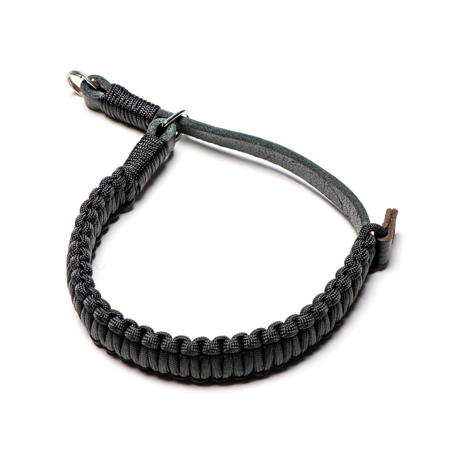 COOPH Leica Paracord Handschlaufe Seil Schwarz/Rot Stahlring