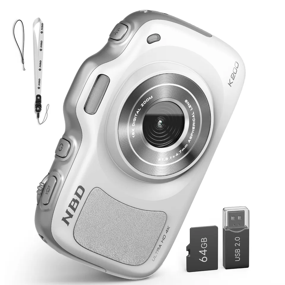 NBD Digital Camera 4K Digitalkamera Weiß 64MP 16x Zoom