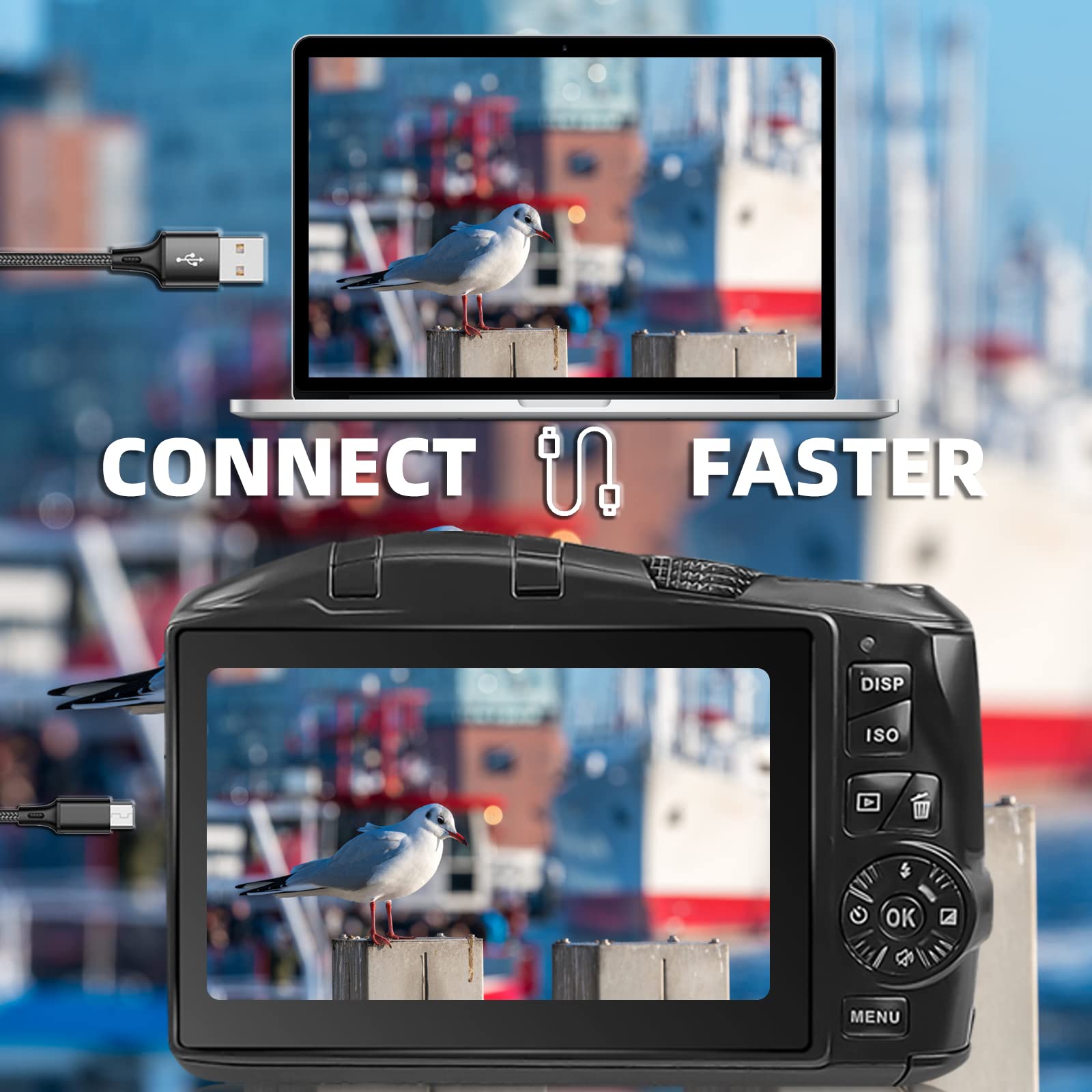 NBD Digital Camera 4K 48MP Kompaktkamera Weitwinkel 16x Zoom
