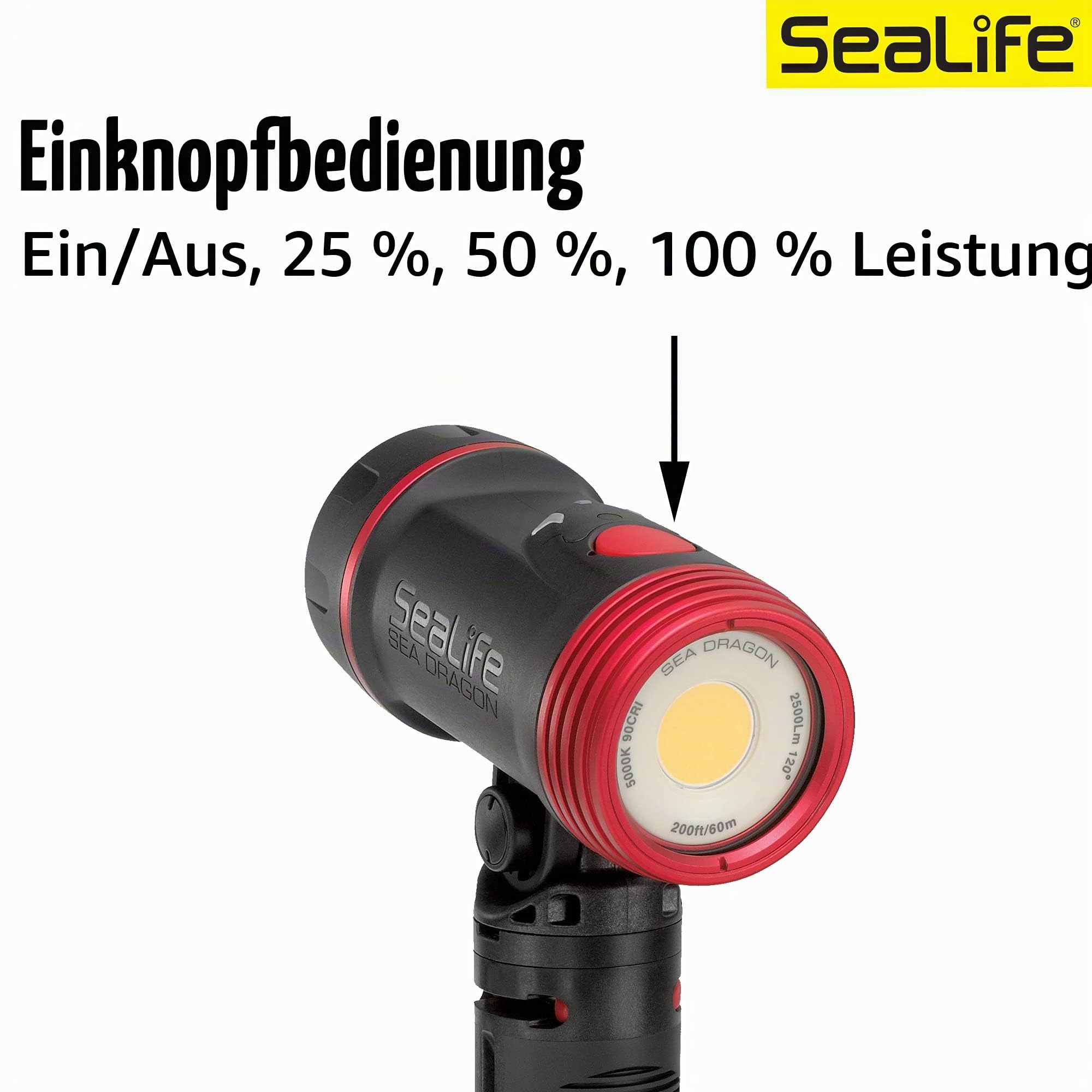 SeaLife Sea Dragon 2500 Tauchlampe SL671 Licht-Kit 60m