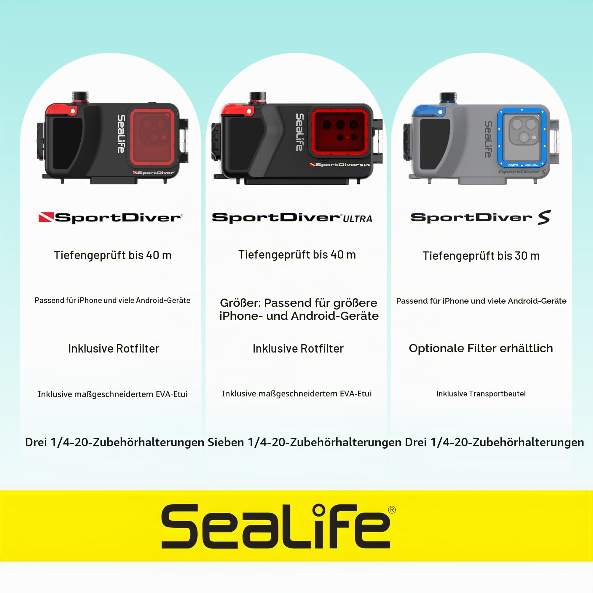 SEA LIFE SportDiver S Smartphone Tauchgehäuse 30m