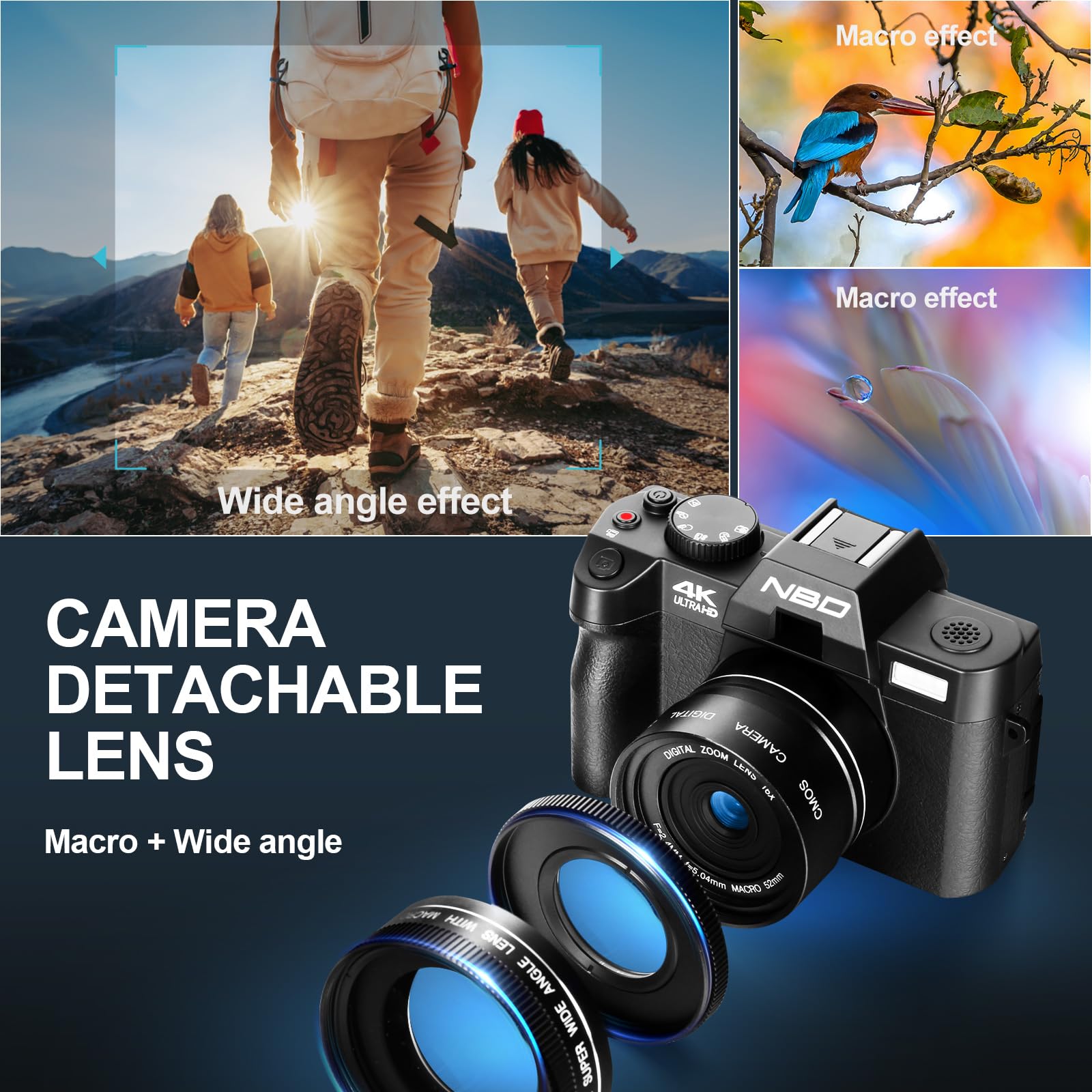 NBD S100P Digitalkamera 4K 48MP Vlogging 32GB Weitwinkel