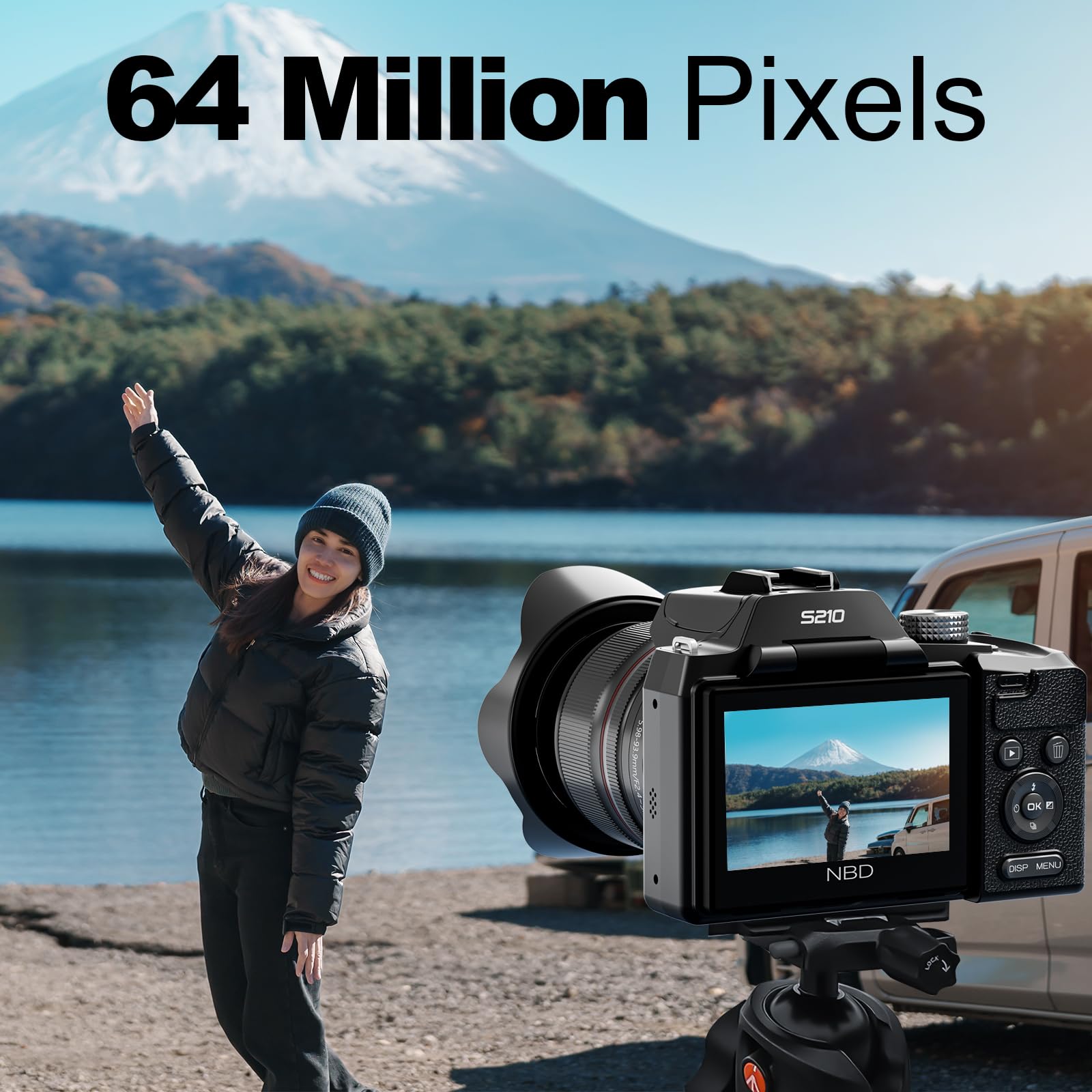 NBD Digital Camera 5K 64MP Vlogging Kamera 16X Zoom WLAN Graphit