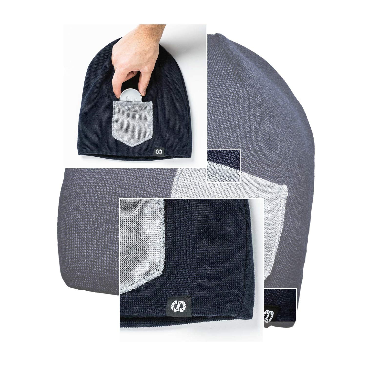 COOPH Beanies Winter Mütze Heather Gray/Black Fleecefach
