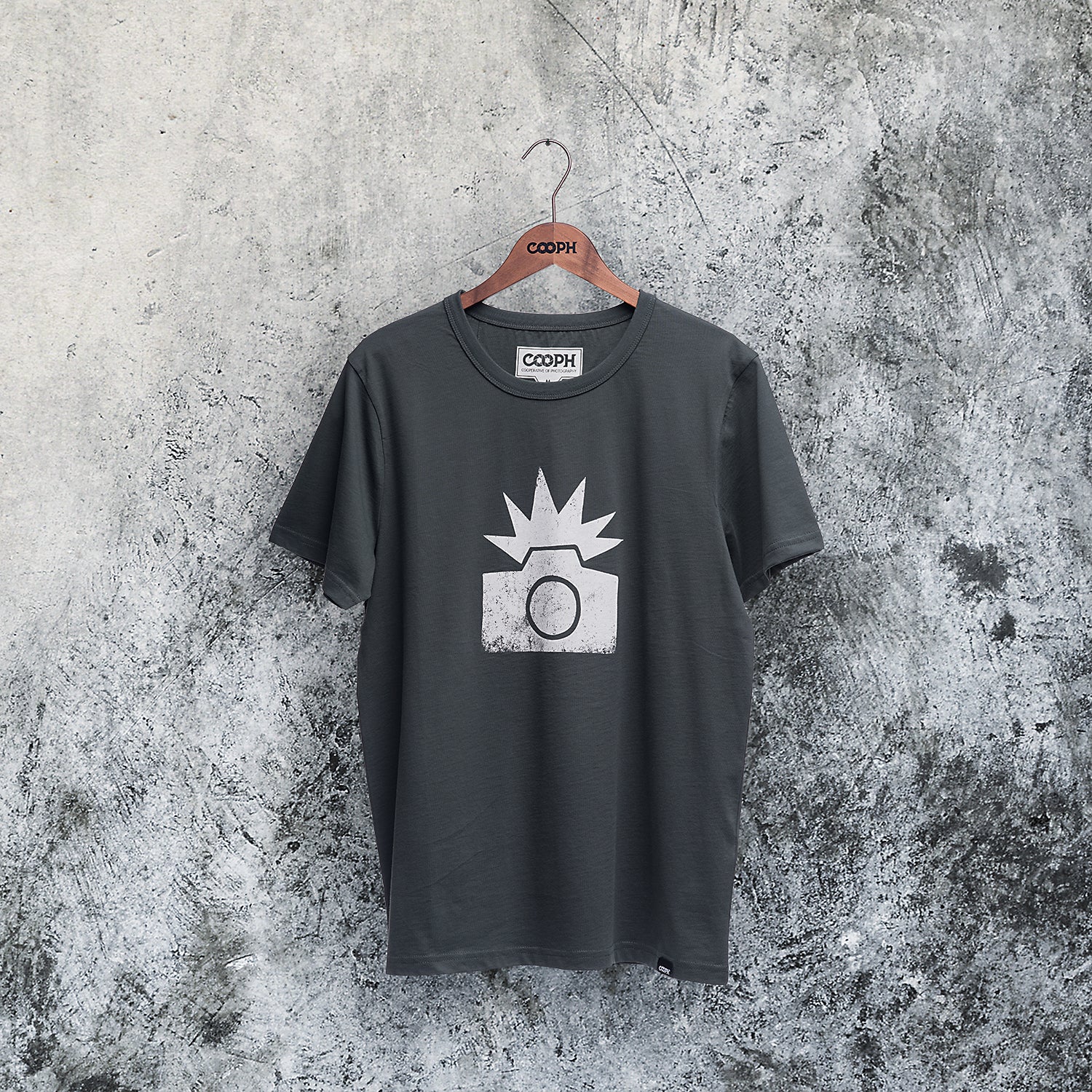 COOPH FLASH T-Shirt Fotografen Heather Gray klassischer Schnitt