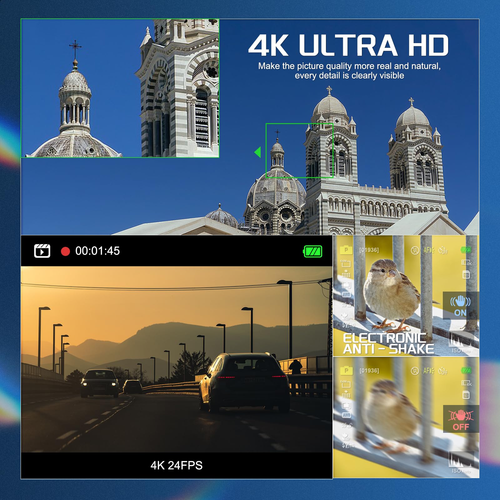 NBD Digital Camera DSLR Digitalkamera 4K 64MP 64GB WLAN