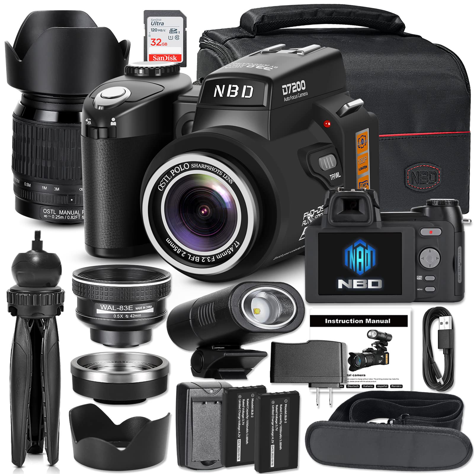 NBD Digitalkamera 33MP 1080p mit 24x Teleobjektiv