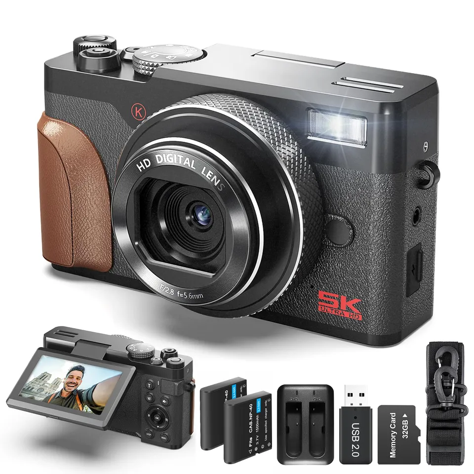 NBD Digital Camera 64MP 5K Vlogging schwarz mit 32GB