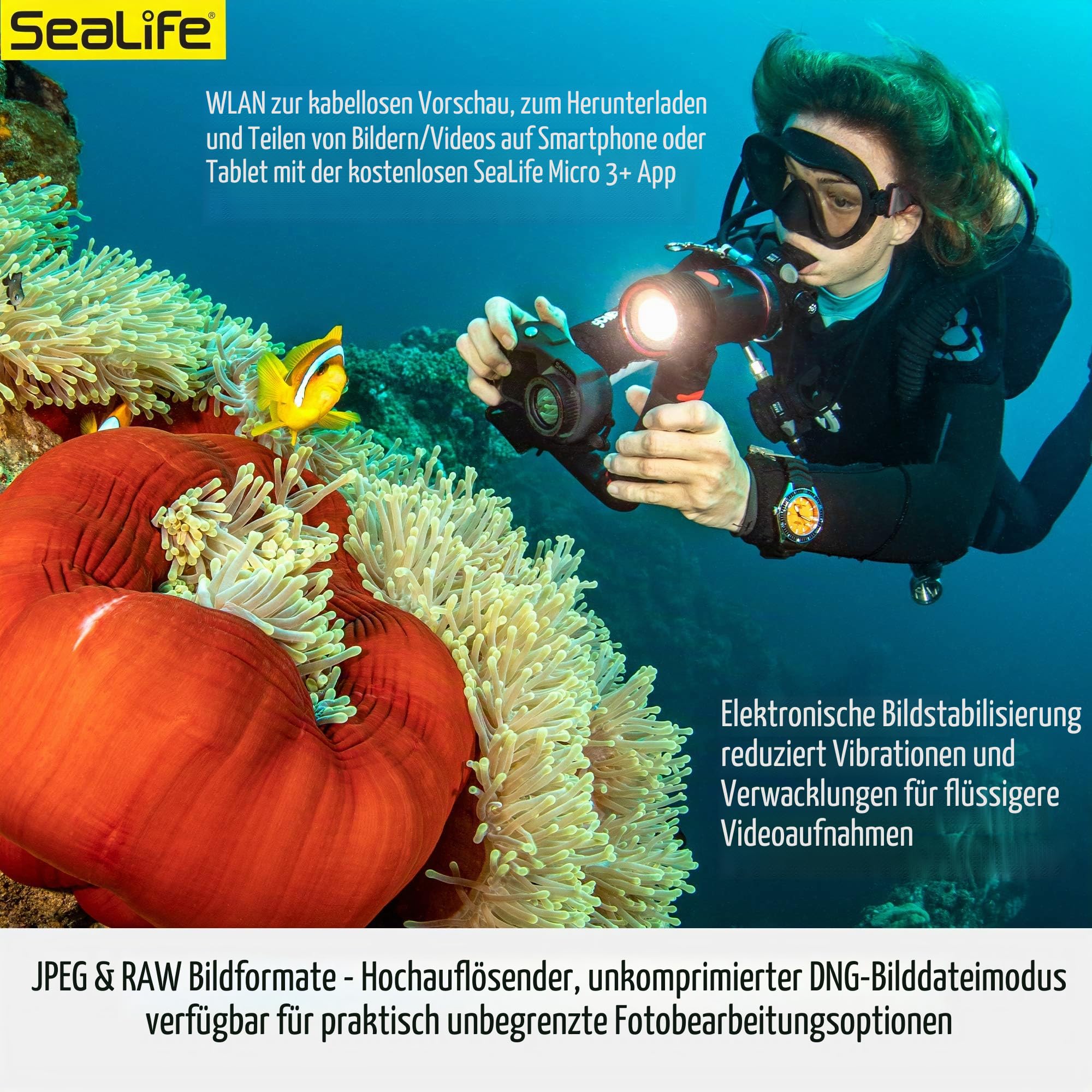 SeaLife Micro 3.0 SL550 Unterwasserkamera 64GB 4K 60m