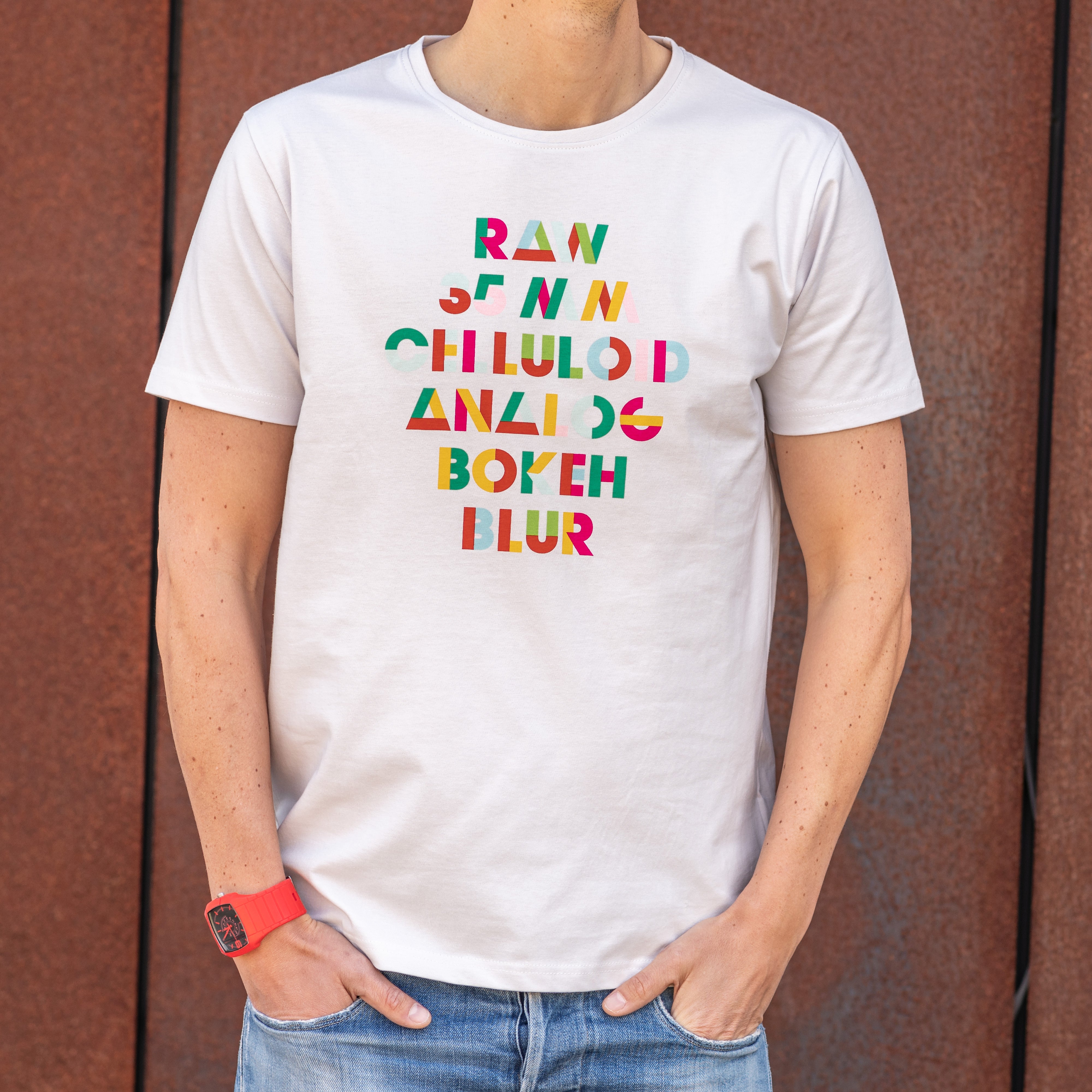 COOPH ANALOG T-Shirt Fotografen gelber Print klassisch