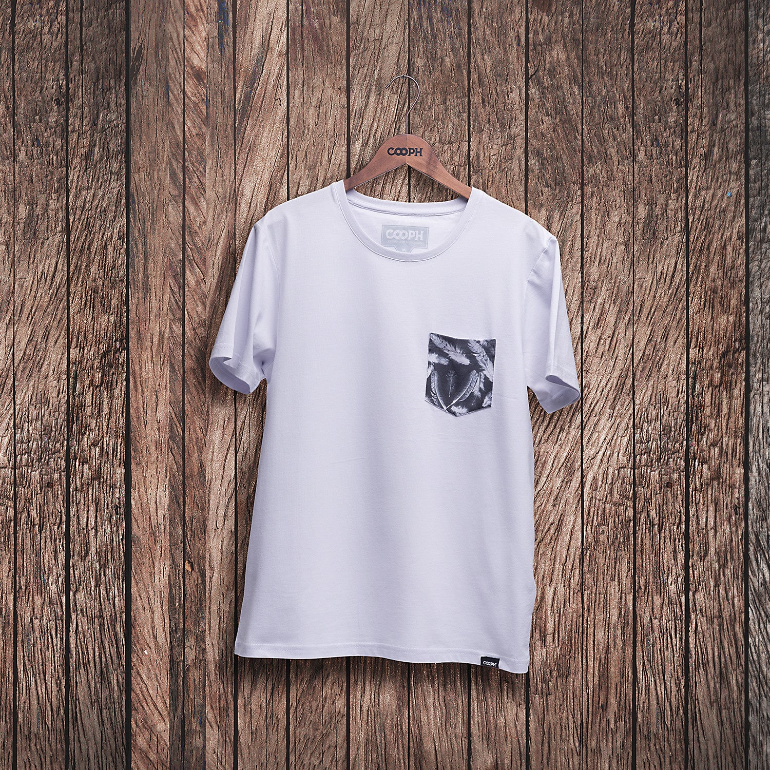 COOPH CYANOTYPE Pocket T-Shirt Herren Mikrofaser-Tasche