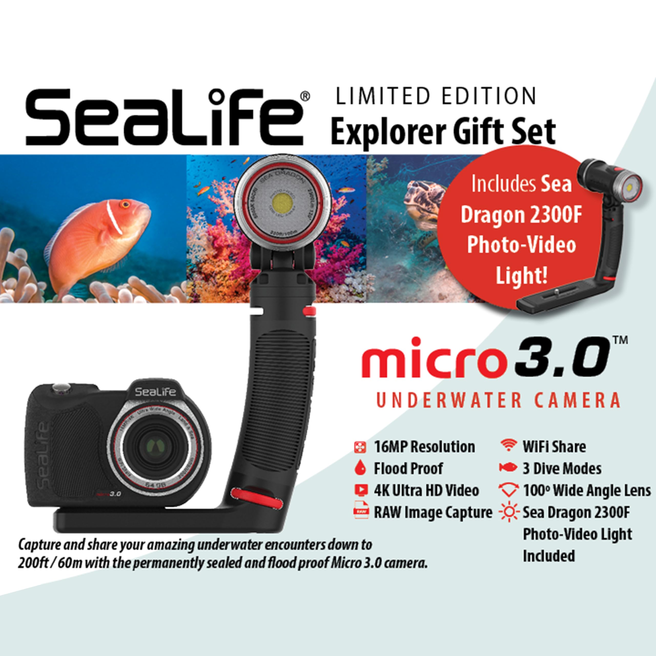SeaLife Micro 3.0 Pro 2300F Unterwasserkamera SL556 Set