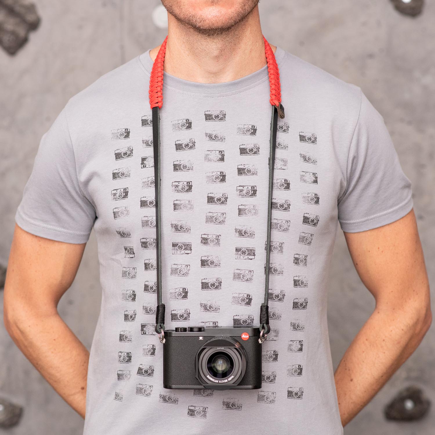 COOPH Leica Paracord Strap Kameragurt Black Red 126cm