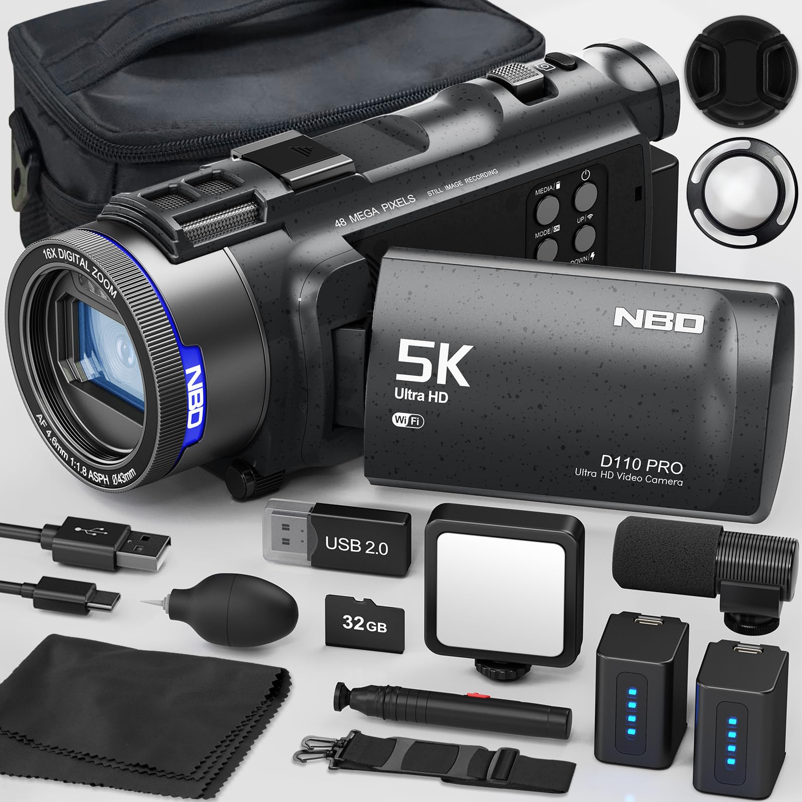 NBD Digital Camera 5K 48MP Camcorder IR Nachtsicht WLAN Fülllicht