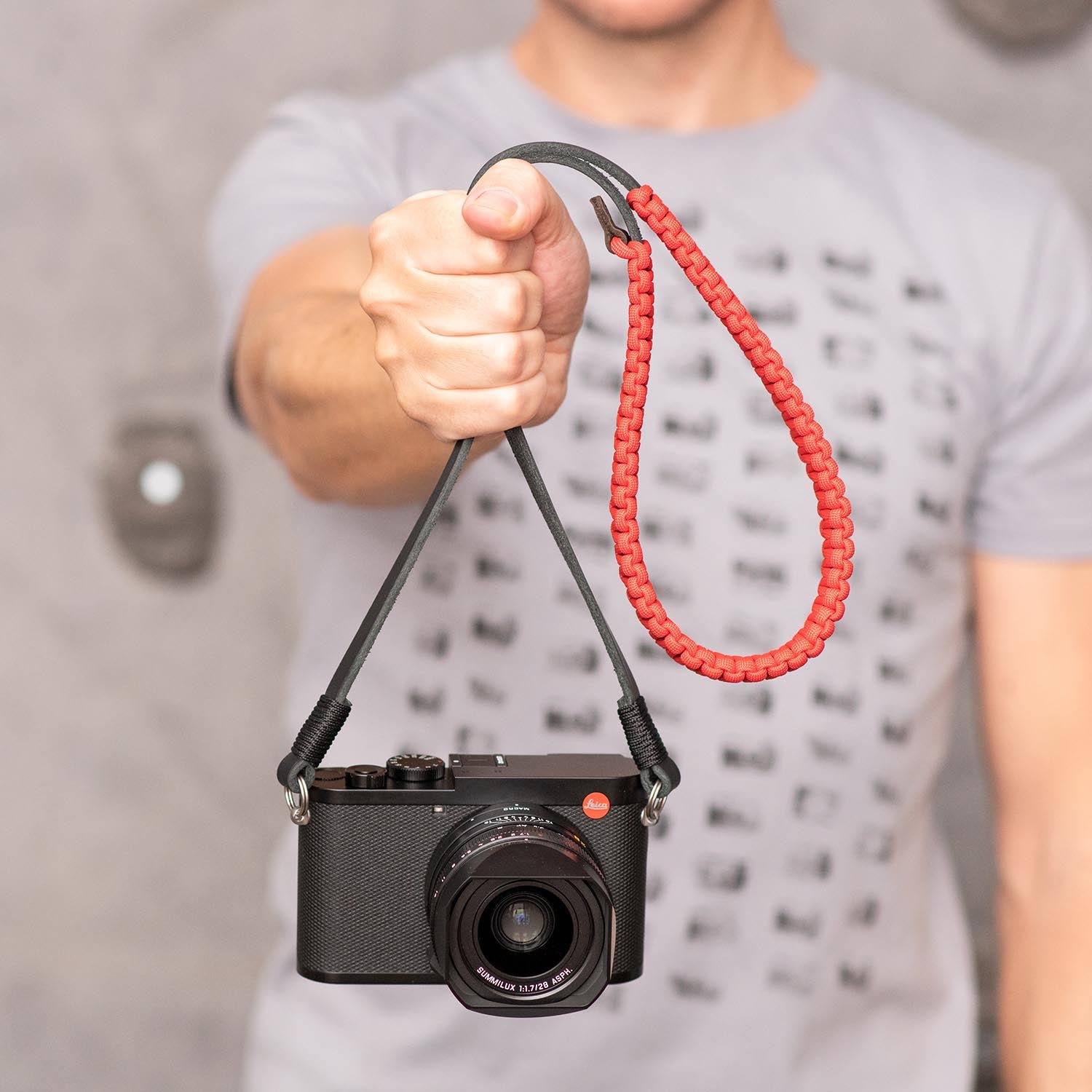 COOPH Leica Paracord Strap Kameragurt Black Red 126cm