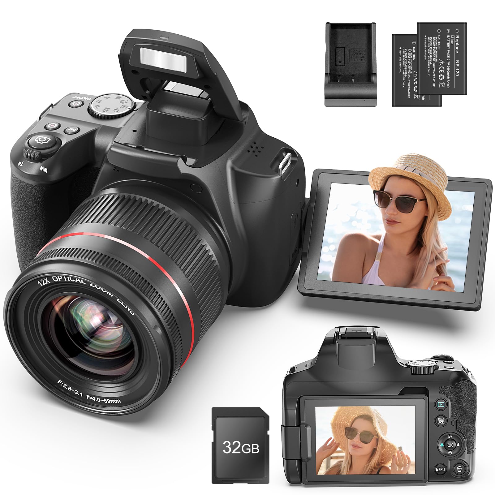NBD Digital Camera DSLR Digitalkamera 4K 64MP 64GB WLAN