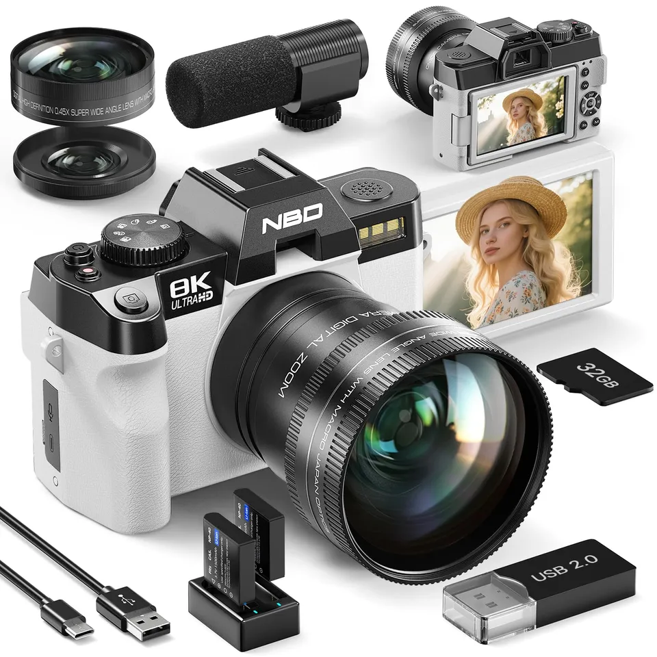 NBD Digital Camera 8K Digitalkamera 64MP Weiß