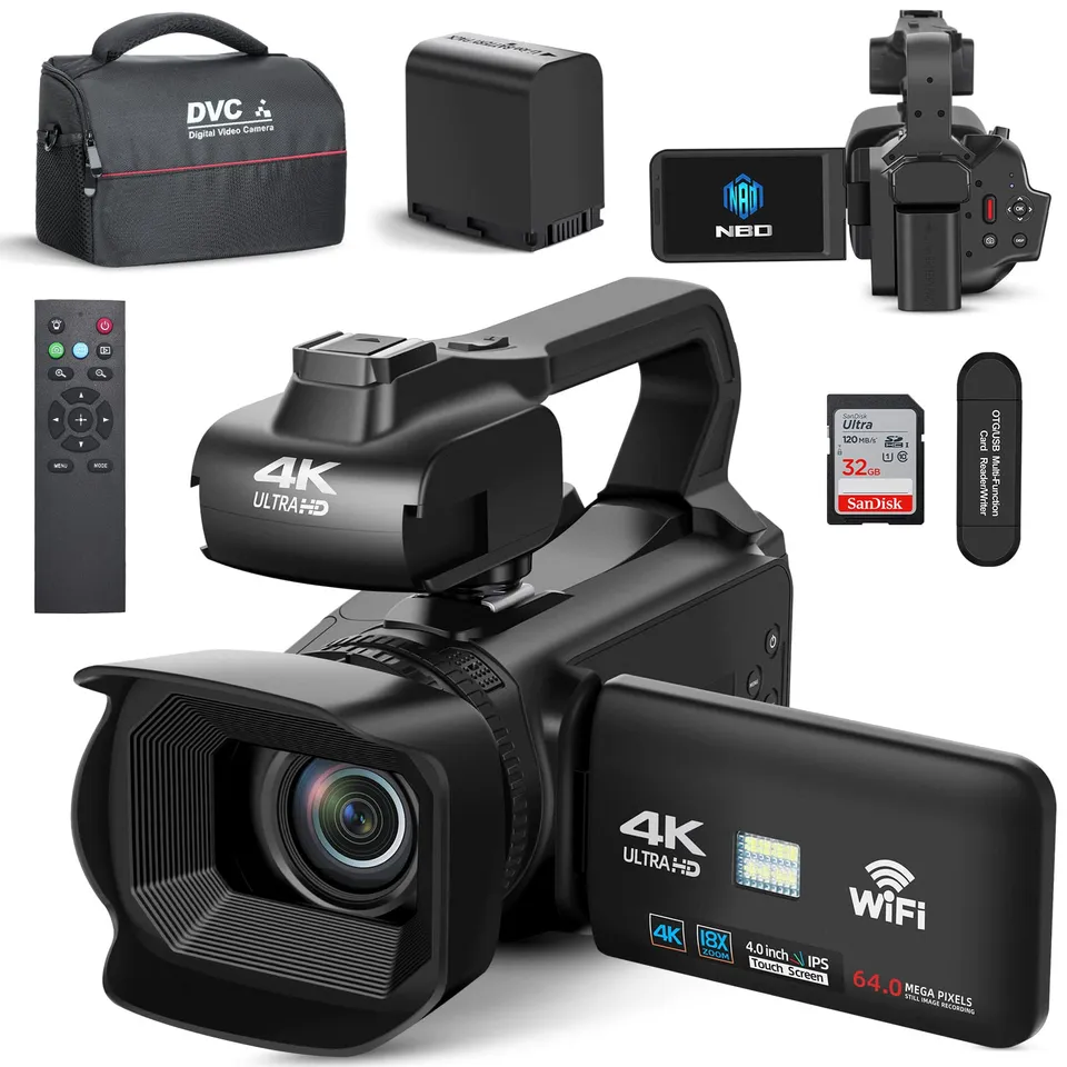 NBD Digital Camera Camcorder 4K 64MP 32GB Touchscreen
